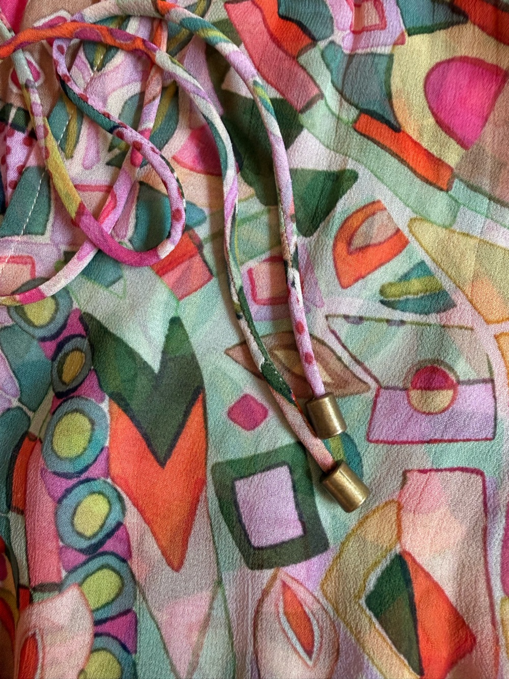 Tolani Tiered Boho Maxi Dress Abstract Geometric Print Size Small - Picture 11 of 13
